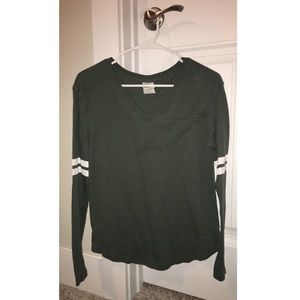 PINK long sleeve olive green t shirt